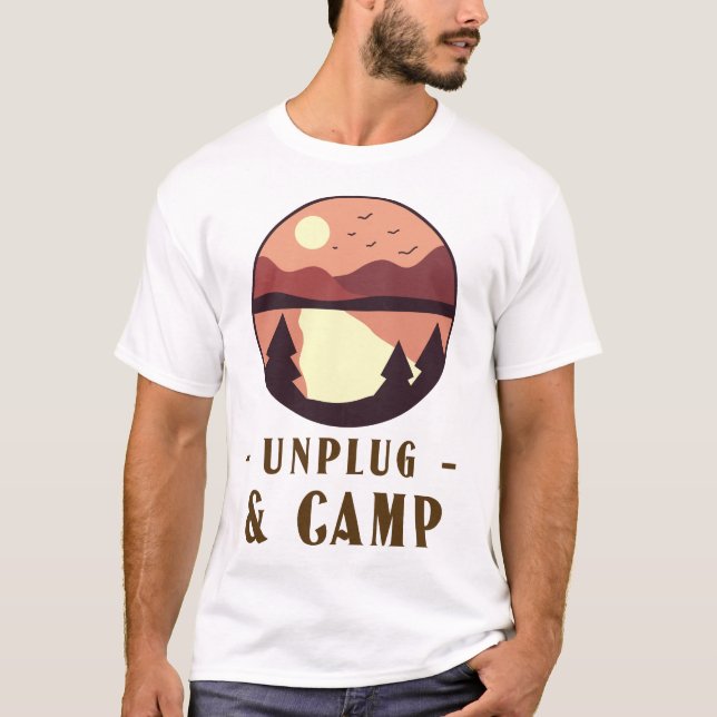 T-shirt Retraite de camping Débranchez & Campez (Devant)