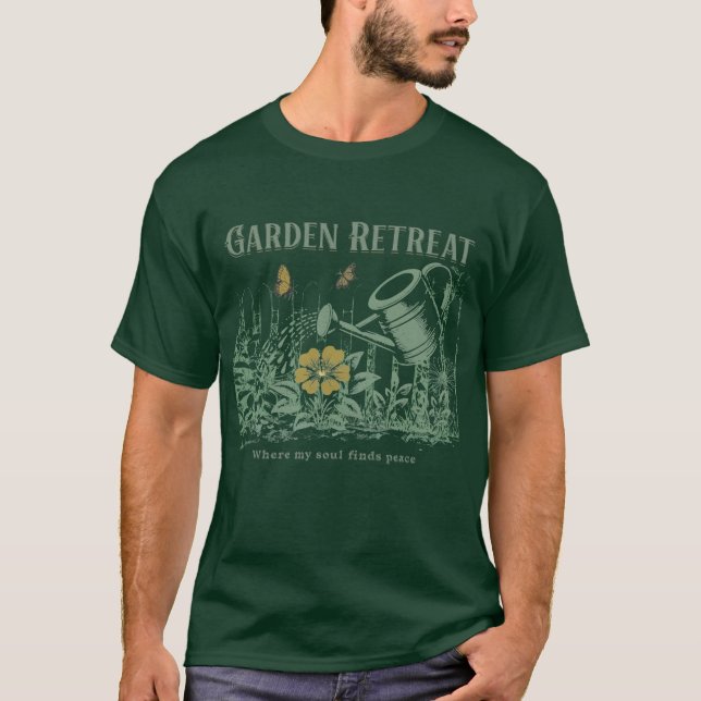 T-shirt Retraite de jardin - Où mon âme trouve la paix (Devant)