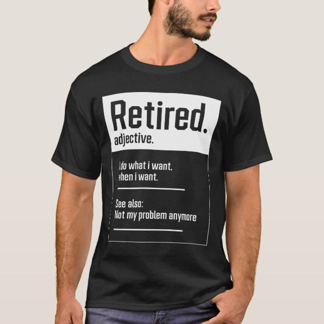 T-shirt Retraité. définition-Retraite amusante - Gif parfa (Devant)