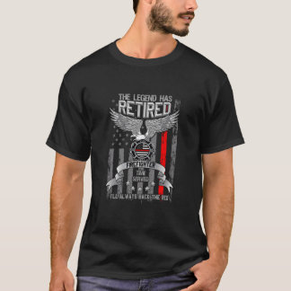 T-shirt Retraite des pompiers Mince Ligne rouge Retraite L