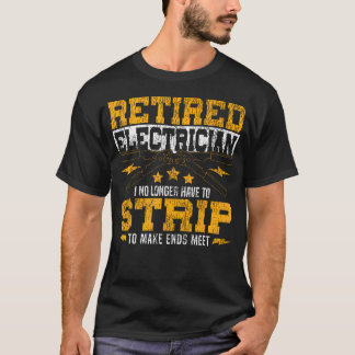 T-shirt Retraite Électricien Vintage Retraité