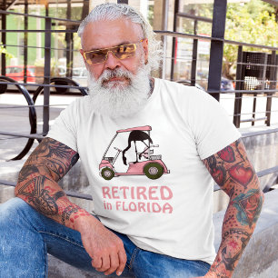 T-shirt Retraité en Floride Funny Golf Panier et Flamant r