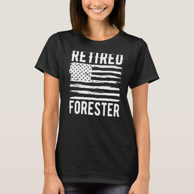 T-shirt Retraite Forester Profession American Flag Premium (Devant)