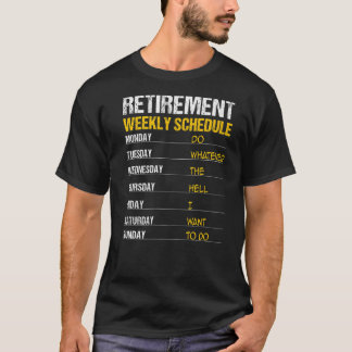 T-shirt Retraite Hommes Femmes Retraite Horaire hebdomadai