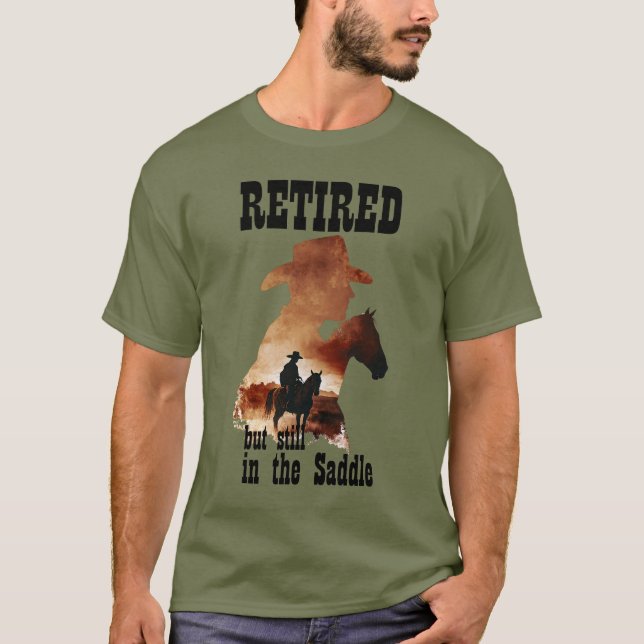 T-shirt Retraité mais toujours dans la selle retraite occi (Devant)