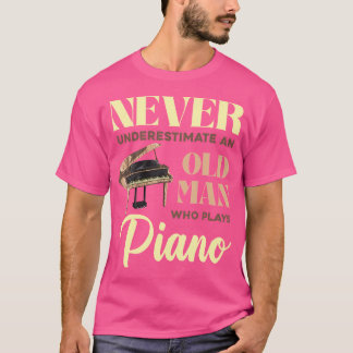 T-shirt Retraité Pianiste Homme Joueur de Piano Musicien R