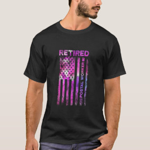 T-shirt Retraité Postal Worker Us drapeaux Mailman Retrait