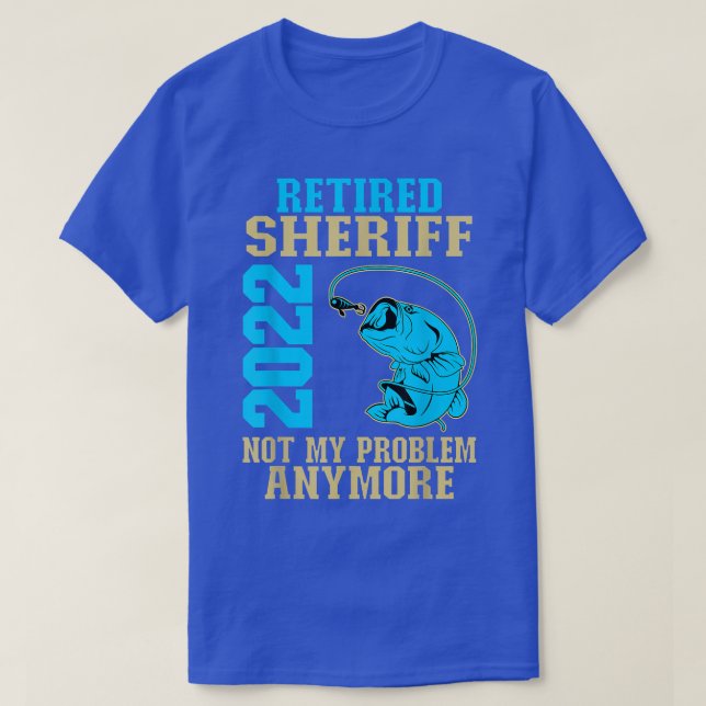 T-shirt Retraité Sheriff 2022 Pêcheur Lover retraite  (Design devant)
