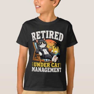 T-shirt Retraité sous gestion féline drôle smoking félin