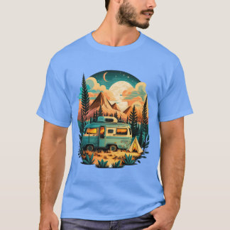 T-shirt Retraite Vanlife ambiance camping vintage aventure