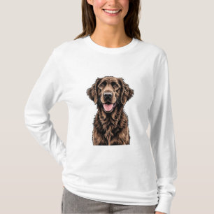 T-shirt Rétreiver à poil frisé heureux