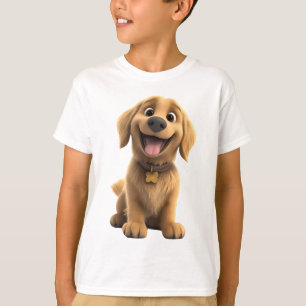 T-shirt Rétreiver doré 3D – Chien gentil et mignon pour le