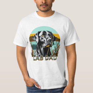 T-shirt Rétreiver Labrador noir Papa Lab