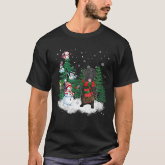 T-shirt Retriever à couche plate Chien Noël Snowman Noël S