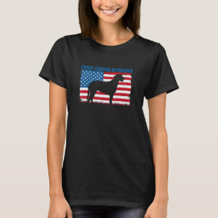 T-shirt Retriever à poil frisé drapeau américain