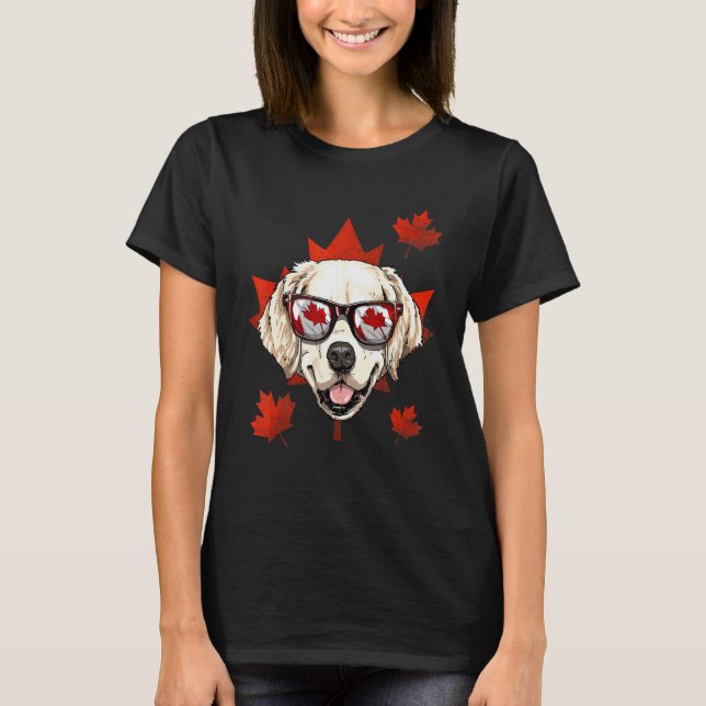 T-shirt Retriever doré canadien Feuille d'érable Canada F (Devant)