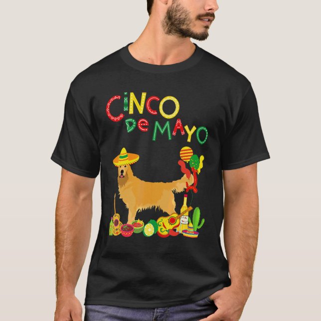T-shirt Retriever doré Cinco De Mayo (Devant)