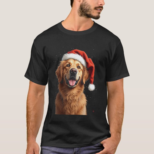 T-shirt Retriever doré de Noël (Devant)
