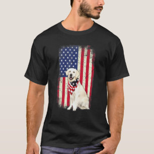 T-shirt Retriever doré Drapeau américain 4 juillet