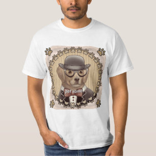 T-shirt Retriever doré portant des lunettes