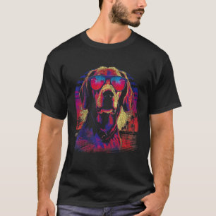 T-shirt Retriever doré portant des lunettes de soleil Couc