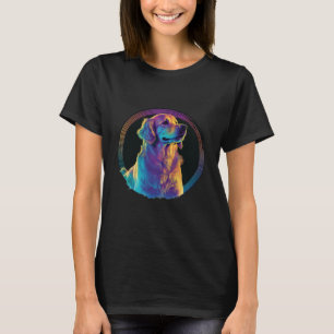 T-shirt Retriever doré Synthwave 80s Retrowave Esthétique