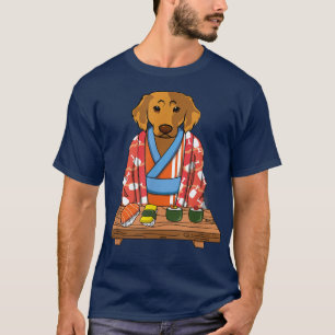 T-shirt Retriever Golden Dog Kimono Kawaii Japonais Foodie
