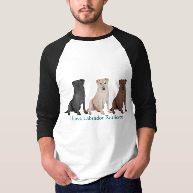 T-shirt Retrievers du Labrador - 3 Couleurs à aimer (Devant)
