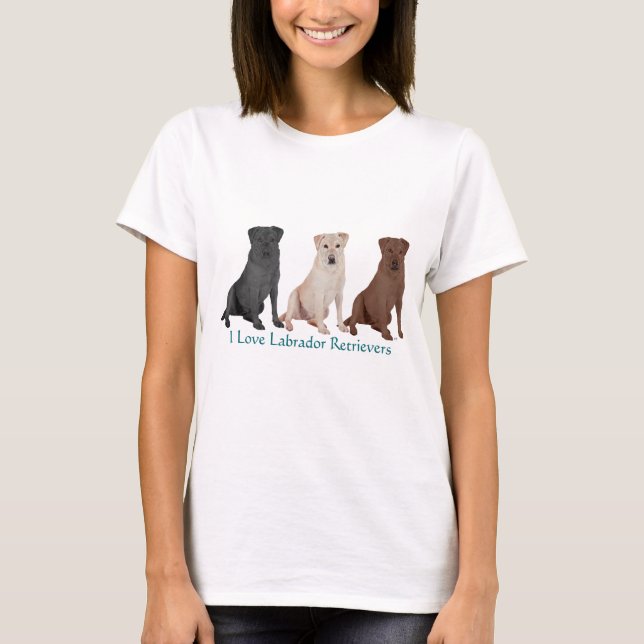 T-shirt Retrievers du Labrador - 3 Couleurs à aimer (Devant)