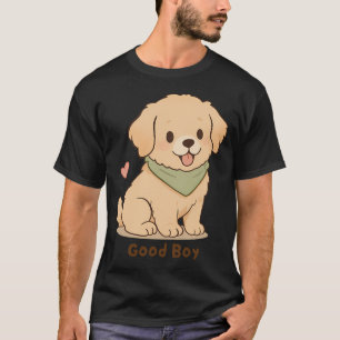 T-shirt Rétrileur doré Bon garçon Mignon Kawaii Chiot
