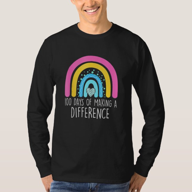 T-shirt Retro 100 Days Of Making A Difference 100th Day Of (Devant)