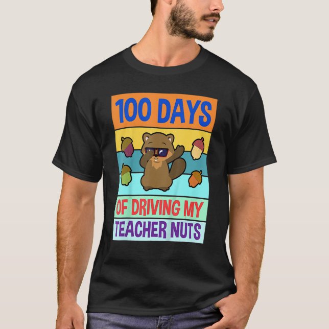 T-shirt Rétro 100 jours de conduite mon enseignant noix Da (Devant)