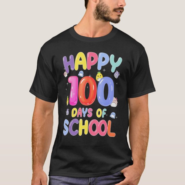 T-shirt Retro 100th Day of School Teachers Kids Child Happ (Devant)