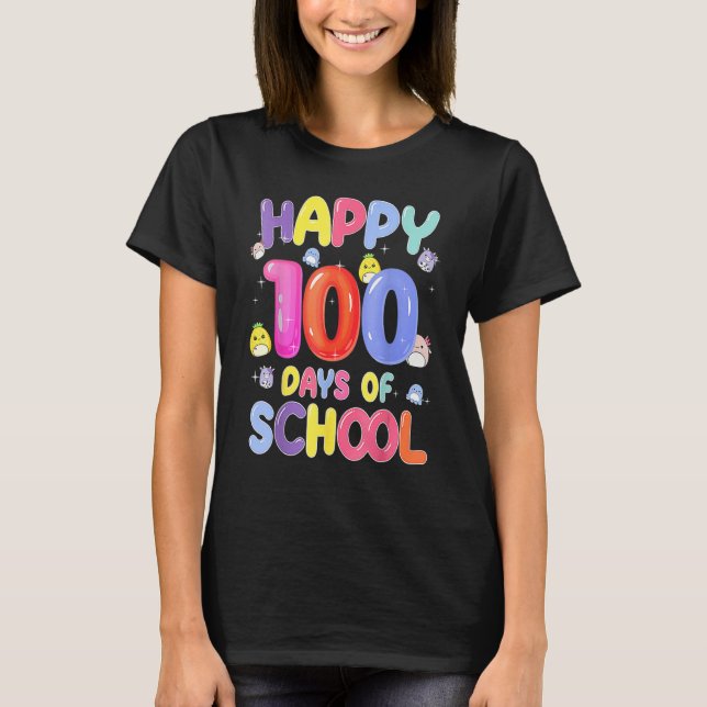 T-shirt Retro 100th Day of School Teachers Kids Child Happ (Devant)