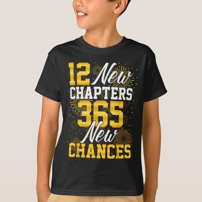 T-shirt Retro 12 New Chapters 365 New Chances Happy New Ye (Devant)