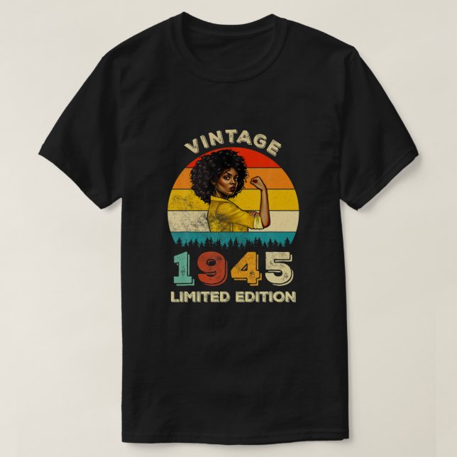 T-shirt Retro 1945 77e anniversaire fort Africain-Américai (Design devant)