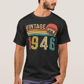 T-shirt Retro 1946 Birthday Music Cassette Tape Bday