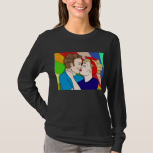 T-shirt Retro 1950 Pop Art Style Couple Kissing