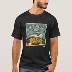 T-shirt Rétro 1954 68 Ans Amoureux De La Pêche 69E Anniver
