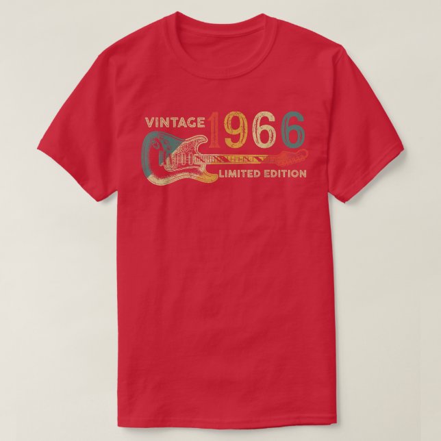 T-shirt Retro 1966 birthday gift for men Guitar Player 56t (Design devant)