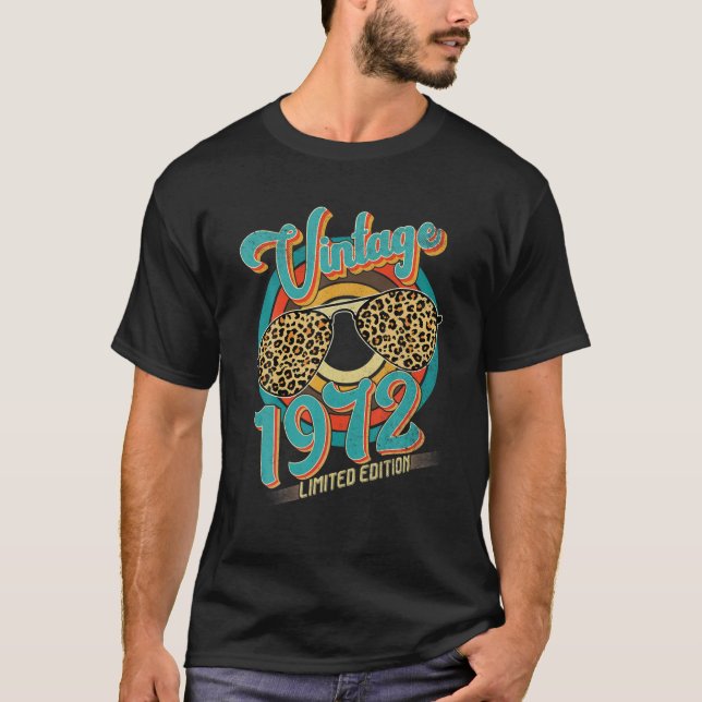 T-shirt Retro 1972 50E Édition Limitée Leopard 50 Ans Ol (Devant)