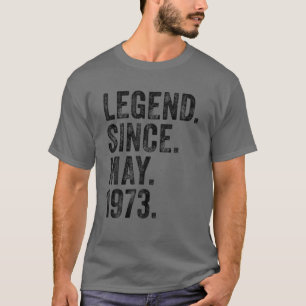 T-shirt Rétro 1973 Anniversaire Mai Born Légende depuis 19