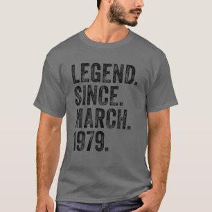 T-shirt Rétro 1979 Anniversaire Marche Née Légende depuis 