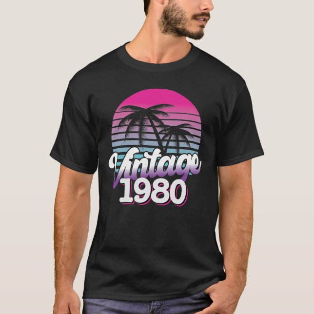 T-shirt Retro 1980 Edition limitée | Idée cadeau d'anniver (Devant)