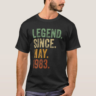 T-shirt Rétro 1983 Anniversaire Mai Born Légende depuis 19
