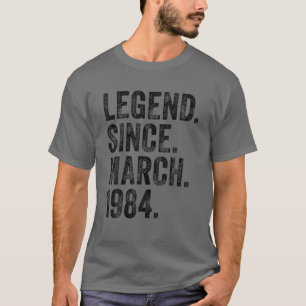 T-shirt Rétro 1984 Anniversaire Marche Née Légende depuis 