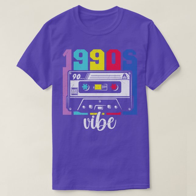 T-shirt Rétro 1990 Vibe Distressed Conception de bande (Design devant)