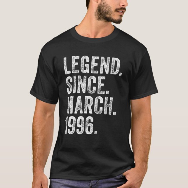 T-shirt Rétro 1996 Anniversaire Marche de naissance Légend (Devant)