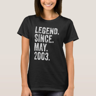 T-shirt Rétro 2003 Anniversaire Mai Born Légende depuis 20
