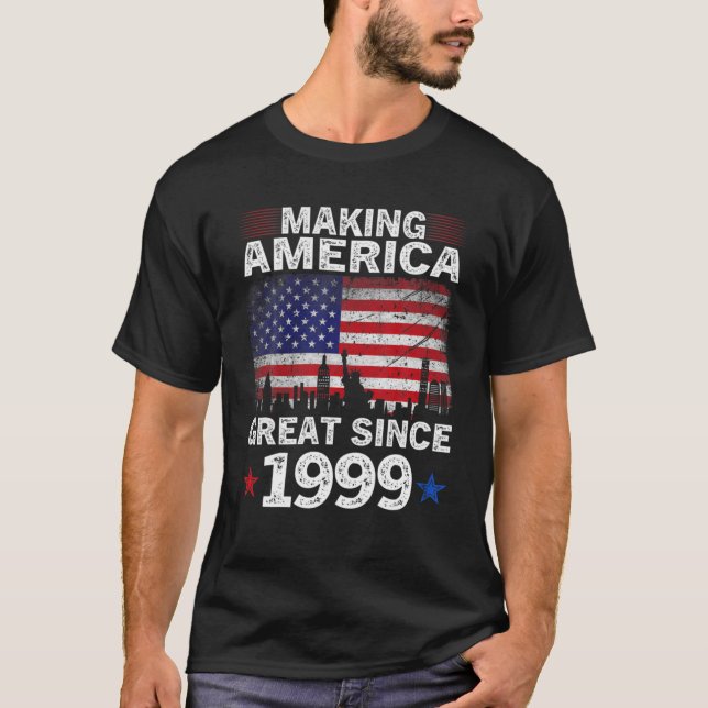 T-shirt Retro 23E Anniversaire USA Drapeau rendre l'Amériq (Devant)